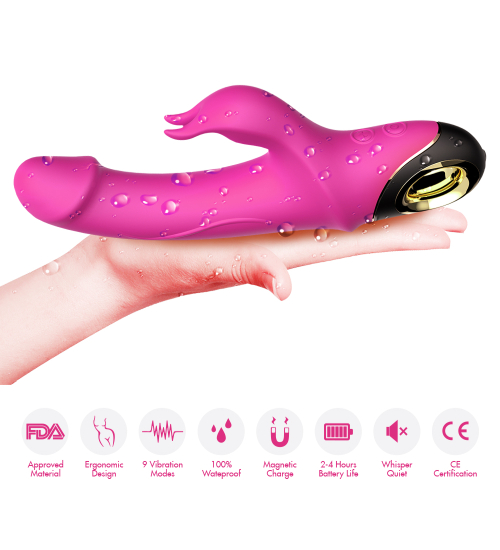 Vibrator iepuraș roz - neted