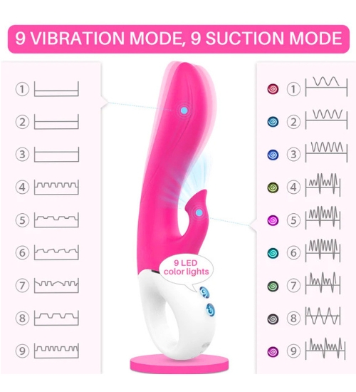 Vibrator G-spot din silicon cu proeminență clitoridiană