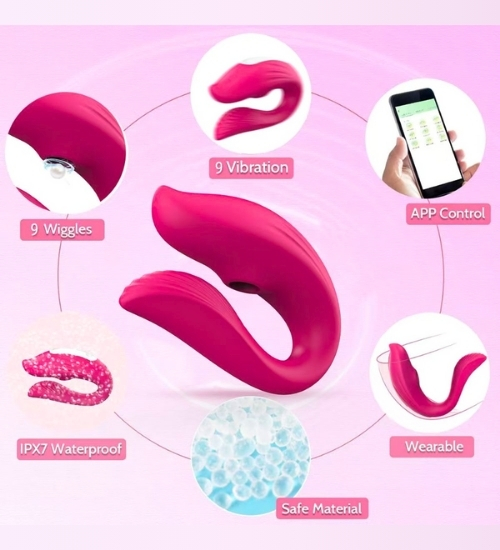 Vibrator portabil roz controlat prin aplicație
