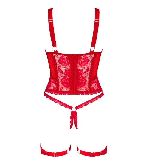 Corset din dantelă roșie