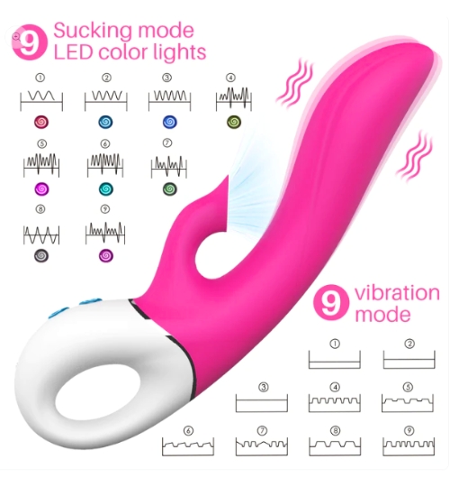 Vibrator G-spot din silicon cu proeminență clitoridiană
