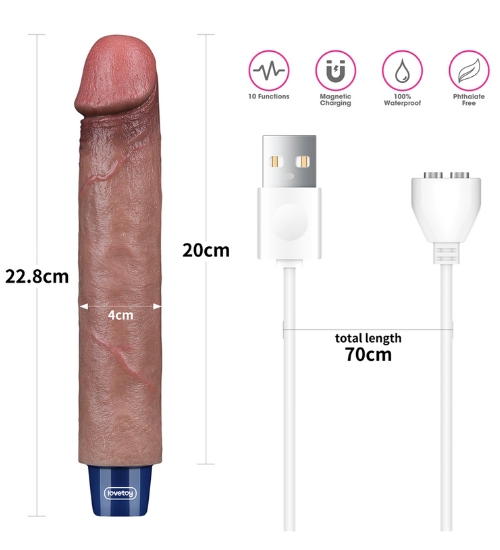 Vibrator realist din silicon de 20 cm