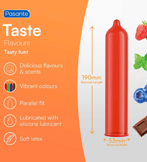 Prezervative colorate Pasante Taste - 3 buc.