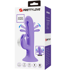 Vibrator multifuncțional violet pe o ventuză