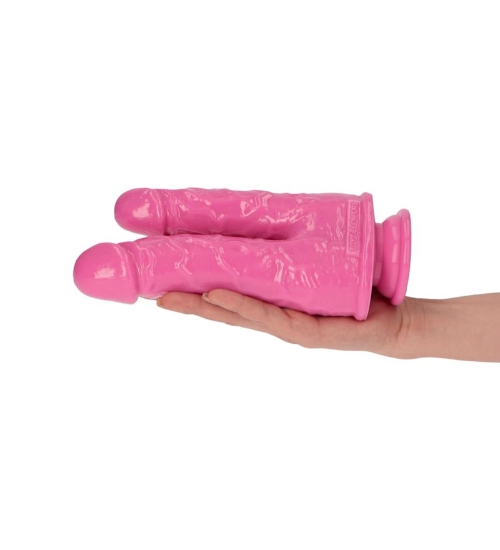 Dildo dublu realist roz