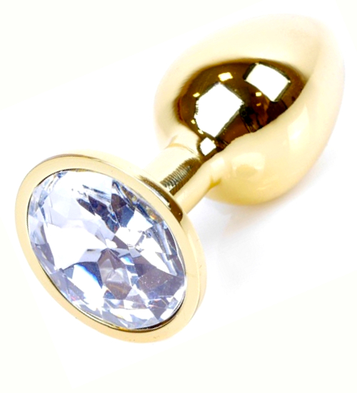 Plug anal cu cristal alb 