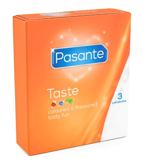 Prezervative colorate Pasante Taste - 3 buc.