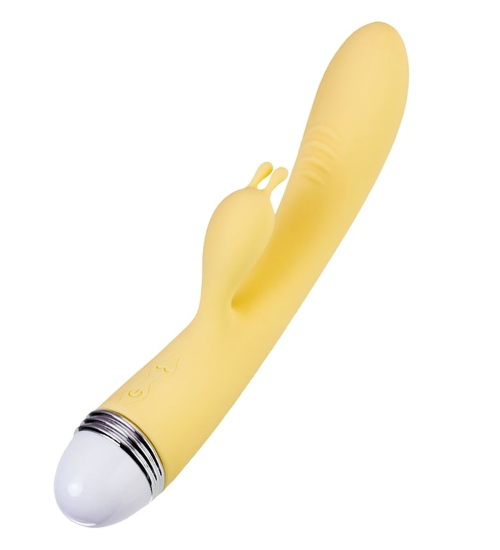 Vibrator galben cu proeminență pentru stimularea clitorisului
