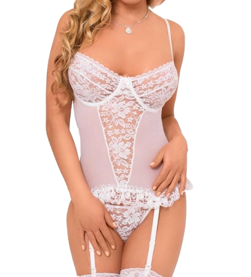 Un corset alb atrăgător