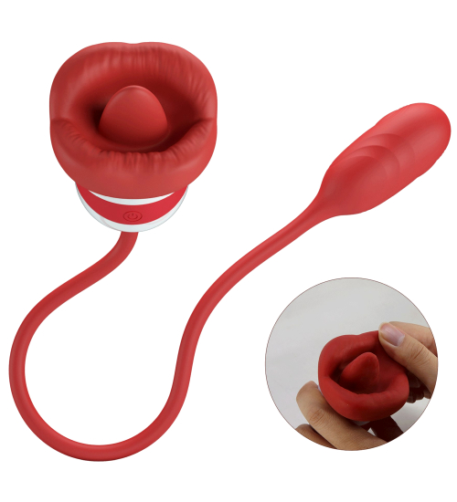 Stimulator 2 în 1 cu limbă și glonț vibrator