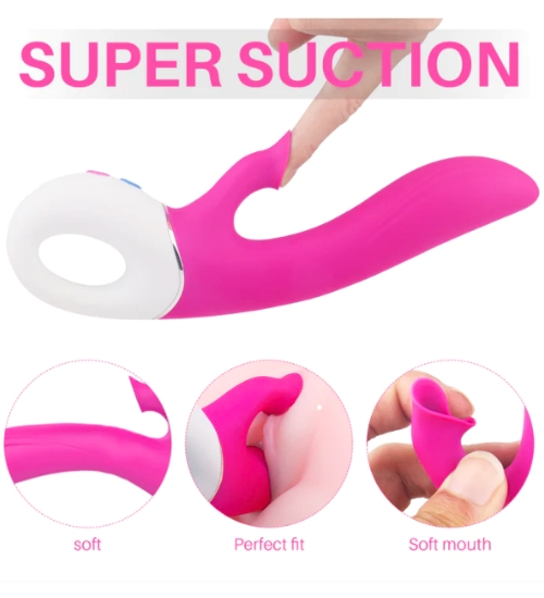 Vibrator G-spot din silicon cu proeminență clitoridiană