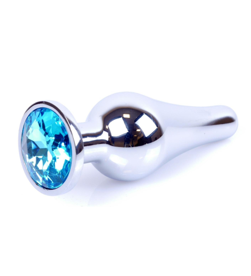 Plug anal argintiu cu diamant