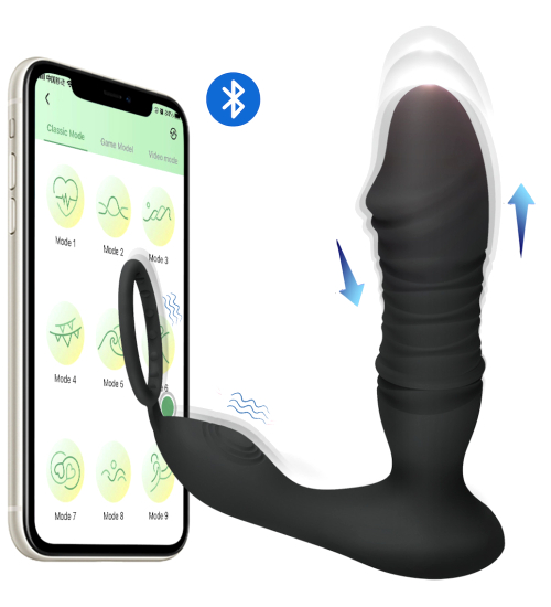 Masor de prostată cu mișcare alternativă controlată prin telefon