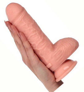 Dildo de culoare carne cu ventuză