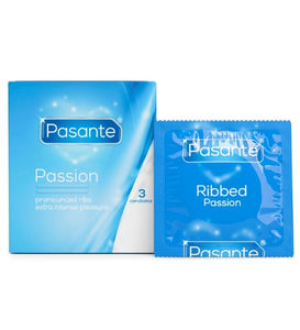 Pasante Passion prezervative cu nervuri 3pc.