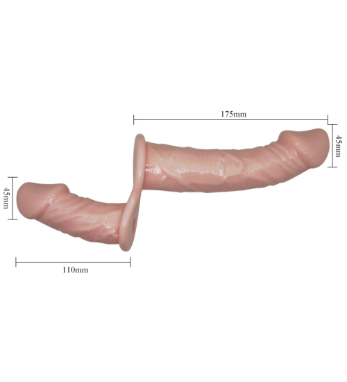 Penis dublu cu curea și vibrații