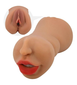 Masturbator realist 2 în 1 vagin și gură