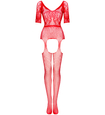 Bodystocking roșu cu decolteu adânc