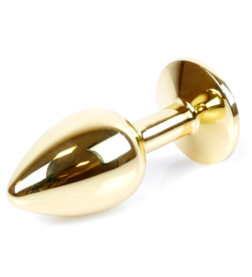 Plug anal auriu cu cristal roz