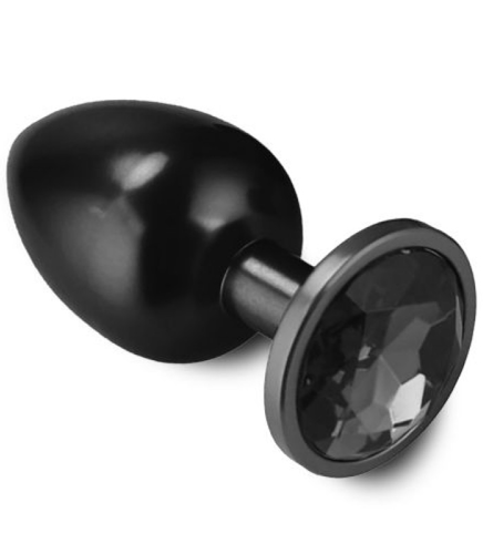 Plug anal negru cu cristal