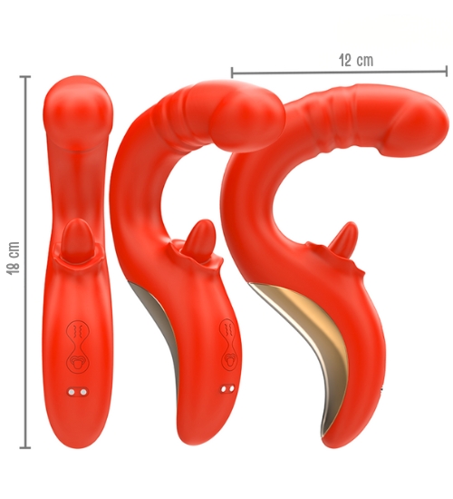 Vibrator roșu cu limbă în mișcare