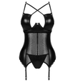 Corset negru îndrăzneț cu osatură