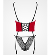 Corset Olena roșu cu flori brodate 
