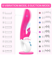 Vibrator G-spot din silicon cu proeminență clitoridiană