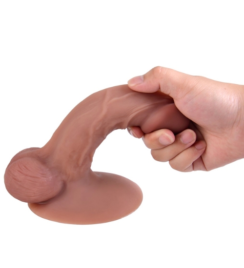 Dildo realist cu o ventuză largă
