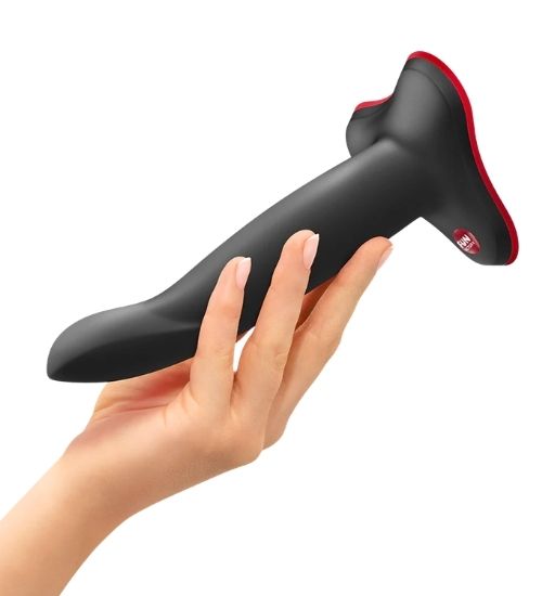 Dildo negru din silicon cu corp modelabil