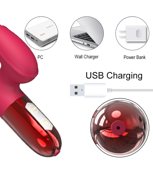 Vibrator din silicon cu funcție de încălzire