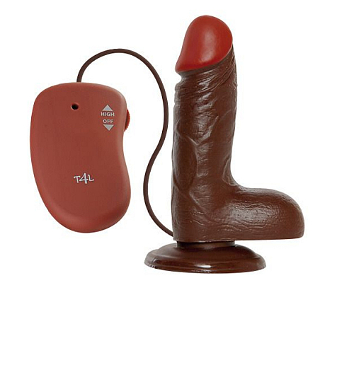 Vibrator cu ventuză maro