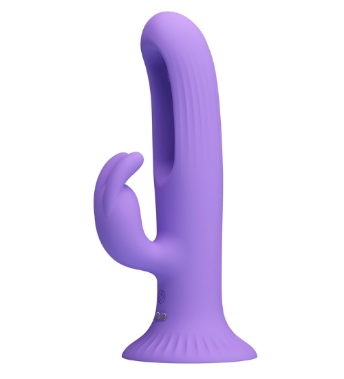 Vibrator multifuncțional violet cu ventuză