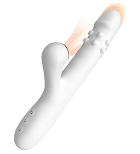 Vibrator alb cu rotație și limbă