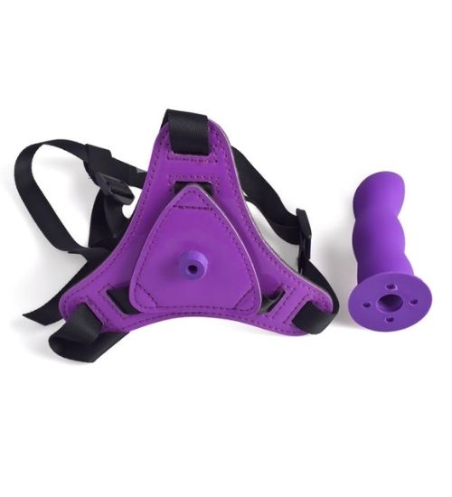 Strap-on mov din silicon pentru femei