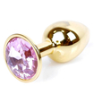 Plug anal auriu cu cristal roz