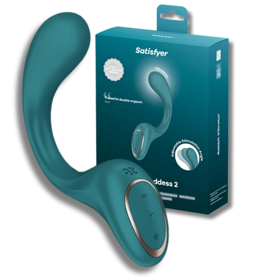 Vibrator albastru cu stimulare dublă